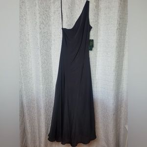 NWT Ralph Lauren one shoulder silk long dress